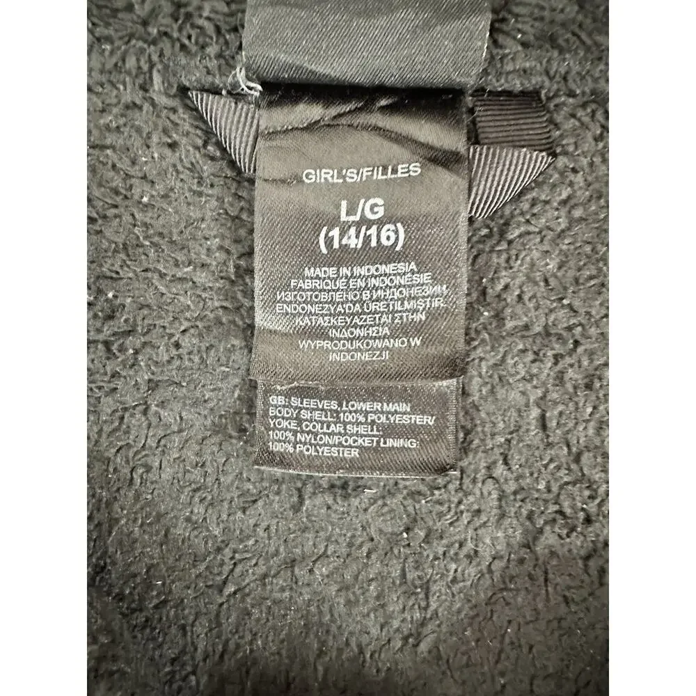 The North Face Fleece Full Zip Girls Black Jacket Size LG 14/16‎